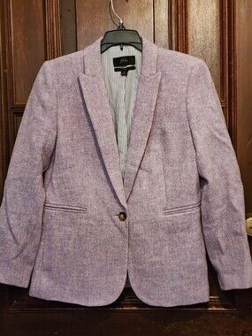 NWOT-J Crew Petite Heather Lilac Wool Parke Blazer  Style K3074- Size 8P